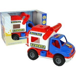 Speelgoed auto - 24x14x18 cm - blauw wit rood - vanaf 1 jaar