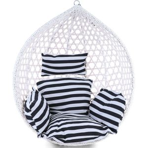 Kussen voor hangstoel incl. rugdeel 2-delig stijl zwart wit gestreept