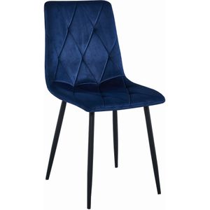 Velvet eetkamerstoel - marineblauw - 88.5 cm hoog - zelfmontage