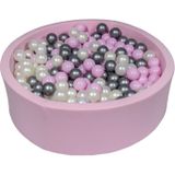 Roze ballenbak 90 cm met 450 ballen parelmoer, licht paars & zilver