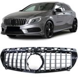 Autogrille - Mercedes A-klasse W176 12-15 - Sport optiek - Glans zwart/chroom