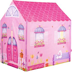 Speeltent roze huis 92x72x102 cm – Kindertent – Speelhuis