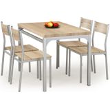 MALCOLM - eettafel set - 4 stoelen - MDF plaat - sonoma eik