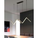 Hanglamp eettafel -  zigzag - zwart - 100 cm
