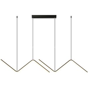 Hanglamp eettafel -  zigzag - zwart - 100 cm