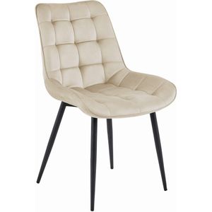 Eetkamerstoel BERA - beige - fluwelen zitting - 88x54x60 cm