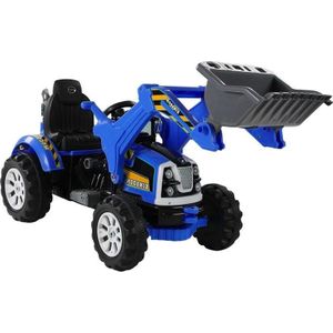 Elektrisch bestuurbare tractor blauw - met kantelschep