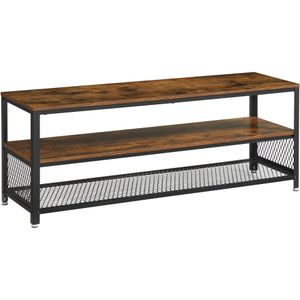 TV Kast met Planken - Bruin/Zwart - 140x52 cm