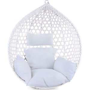 Kussen voor hangstoelmand incl. rugdeel 2-delige set stijl wit