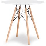 Ronde tafel - koffie tafel - scandinavische stijl - wit tafelblad