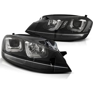 Koplampen dagrijlicht voor VW GOLF 7 11 12-17 U-TYPE ZWART WITH ZWART LINE