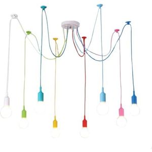 Kroonluchter Multi kleur – 8 hangende lampen – E27 fitting