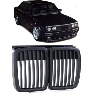 Grill nieren - BMW 3 Serie E30 82-94 - sportieve look - zwart mat