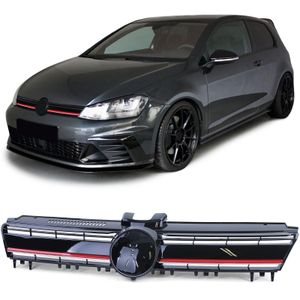 Autogrille - VW Golf 7 12-17 - Zwart Rood R Sport Look - Glanzend Zwart