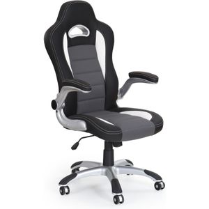 LOTUS - bureaustoel - eco leer - 63x117-127x65 cm - zwart grijs