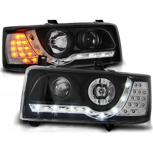 Koplampen met parkeerlicht voor VW T4 90-03 03 TRANSPORTER ZWART LED INDICATION