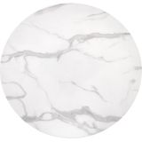 AMBROSIO - eettafel - glas - rond - 90x90x72 cm - zwart wit