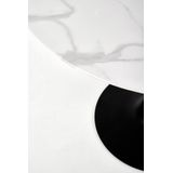 AMBROSIO - eettafel - glas - rond - 90x90x72 cm - zwart wit