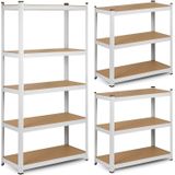 Stellingkast opbergrek 180 x 90 x 30 cm - wit - metalen kast