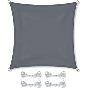 Schaduwdoek - zonnedoek - vierkant - 5x5 m - grijs
