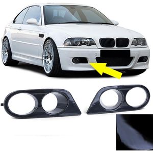 Mistlampframe - voor BMW 3 Serie E46 Coupé / Cabrio / Sedan / Touring 1998-05 - glanzend zwart