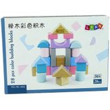 Speelgoed kasteel - blokken - pastelkleuren - 28 stuks