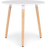 Ronde tafel - koffie tafel - scandinavische stijl - 80 cm wit blad