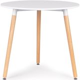 Ronde tafel - koffie tafel - scandinavische stijl - 80 cm wit blad