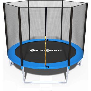 Trampoline - blauw - 244 cm - met net- tot 120 KG