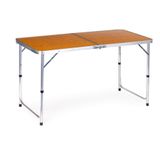 Campingtafel - inklapbaar - 119,5x60x61,5-69,5 cm - houtlook