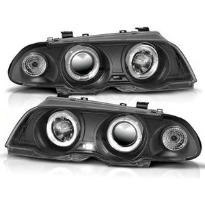 Koplampen dual halo rims BMW E46 05 98-08 01 ANGEL EYES ZWART