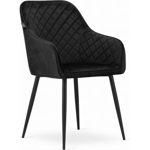 NUGAT velvet stoel - 2 eetkamerstoelen - zwart