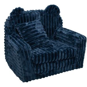 Kinderfauteuil - slaapbankje - corduroy - 51x40x41cm - blauw