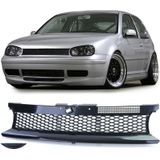 Grille - voorgrille - voor VW Golf 4, sedan/variant/cabrio 1997-2006 - zonder embleem - zwart glans/chroom