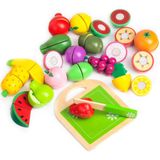 Speelgoed eten - houten fruit set - om te snijden - 20 stuks