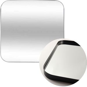 MISOU Wandspiegel Vierkante Spiegel  Zwart 55x3x55cm Metaal