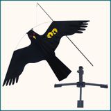 HIXA Vogelverjager 4 Meter met Parasolvoet Duivenverjager Vogelverschrikker Kraaien Zwart Nylon