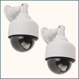 HIXA Dummy Camera 2 Stuks Buiten Beveiligingscamera Met knipperend LED lampje Rood