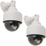 HIXA Dummy Camera 2 Stuks Buiten Beveiligingscamera Met knipperend LED lampje Rood