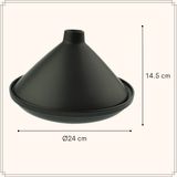 OTIX Tajine Pan - Voor Stoofgerechten - Mat Zwart - 24 cm - Keramiek