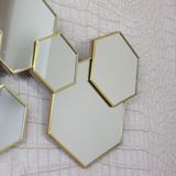 MISOU Spiegel Hexagon - Goud - 61,5x38cm - Spiegels - Wandspiegel