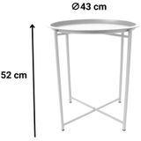 Orange85 Bijzettafel Tafel Rond Tuintafel Salontafel Buiten Wit 46x46x52 cm Metaal Outdoor