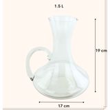 OTIX Decanteer Karaf met Oor - 1.5L - Wijn Beluchter - Decanteerkan - Glas