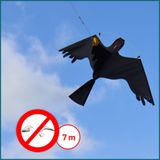 HIXA Vogelverjager 7 Meter met Extra Vlieger Duivenverjager Vogelverschrikker Kraaien Zwart Nylon