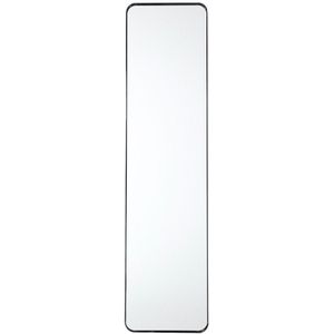 MISOU Deurspiegel - Wandspiegel - Passpiegel - Ovaal - Zwart - 120x30cm - Metaal