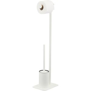 Sealskin Brix Toiletbutler vrijstaand - Toiletborstel met houder - wc rolhouder zonder klep - Wit