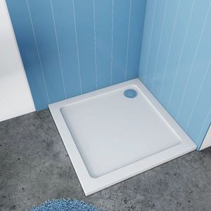 Douchebak Wit Daisy Vierkant 90X90 Polystone (Inclusief Sifon)