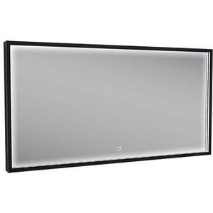 Avi spiegel rechthoek met LED, dimbaar en spiegelverwarming 120 x 60 cm mat zwart