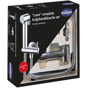 Knijp-Bidet Luxe Handdouche-Set, Chroom