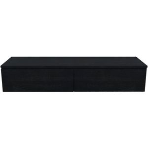 Arcqua Onderkast Living black oak 160x30 cm 2 lades